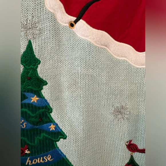 Quacker Factory North Pole Santa Workshop Christmas Sweater Cardigan NWT M *read - Picture 5 of 13